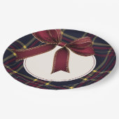 Eine lustige kleine Babydusche Red Bow Kariert Vin Pappteller (Schrägansicht)