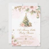Eine lustige kleine Babydusche Rosa Gold Weihnacht Einladung (Vorderseite)