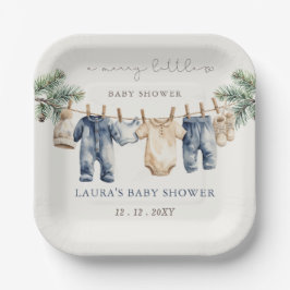 Eine lustige kleine Babydusche Weihnachtsdusche Pappteller