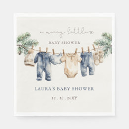 Eine lustige kleine Babydusche Weihnachtsdusche Serviette