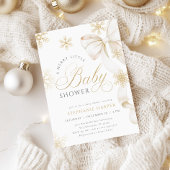 Eine lustige kleine Gold Bow Baby Dusche Einladung