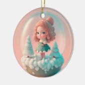 Eine lustige kleine Puppe auf einer Wolke Keramik Ornament (Links)