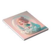 Eine lustige kleine Puppe auf einer Wolke Notizblock (angewinkelt)