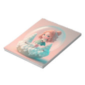 Eine lustige kleine Puppe auf einer Wolke Notizblock (Rotiert)