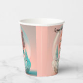 Eine lustige kleine Puppe auf einer Wolke Pappbecher (Rechts)