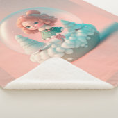 Eine lustige kleine Puppe auf einer Wolke Sherpadecke (3/4)