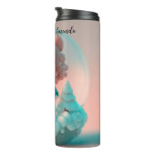 Eine lustige kleine Puppe auf einer Wolke Thermosbecher (Nach rechts gedreht)