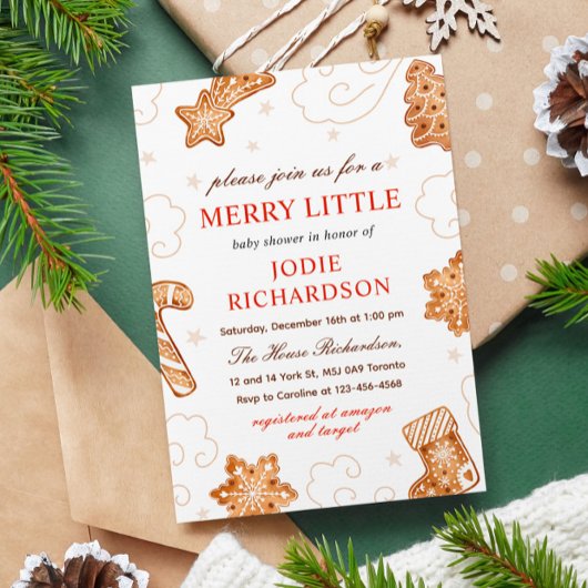 Eine lustige kleine Weihnachts-Cookie-Kinderdusche Einladung