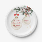 Eine lustige kleine Weihnachtsdusche modern Pappteller (Vorderseite)