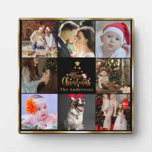 Eine lustige kleine Weihnachtsfamilienfoto-Collage Fotoplatte