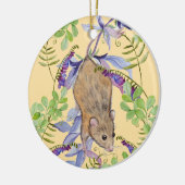 Eine lustige Maus in einem Dickicht von Blume. Keramik Ornament (Links)