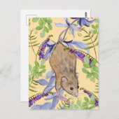 Eine lustige Maus in einem Dickicht von Blume. Postkarte (Vorne/Hinten)