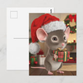 Eine lustige Niedliche Weihnachtsmaus Postkarte (Vorne/Hinten)