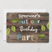 Eine lustige Party im Freien zum Geburtstag Einladung (Vorderseite)