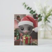 Eine lustige Weihnachtsmaus Postkarte (Stehend Vorderseite)