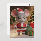 Eine lustige Weihnachtsmäuse Postkarte (Vorne/Hinten)