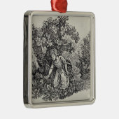 Eine Mädchen-Ansammlungs-Blumen Silbernes Ornament (Rechts)