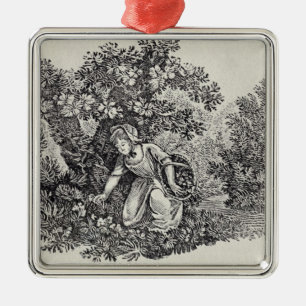 Eine Mädchen-Ansammlungs-Blumen Silbernes Ornament