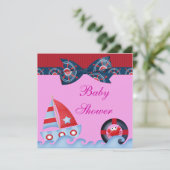 Eine Mädchen-Seeleben-Babyparty Einladung (Stehend Vorderseite)