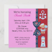 Eine Mädchen-Seeleben-Babyparty Einladung (Rückseite)