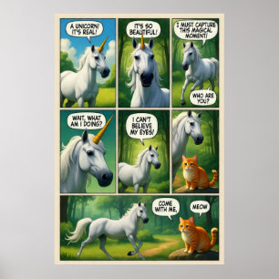 Eine magische Begegnung mit einer sprechenden Katz Poster