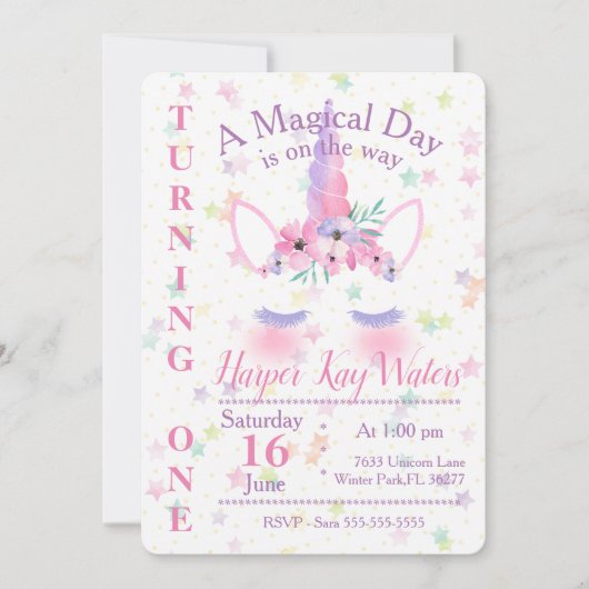 Eine magische Einladung zum Geburtstag (Vorderseite)