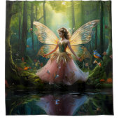 Eine magische Fee im Wald Duschvorhang (Vorderseite)