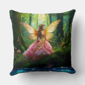 Eine magische Fee im Wald Kissen (Rückseite)