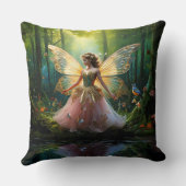 Eine magische Fee im Wald Kissen (Rückseite)