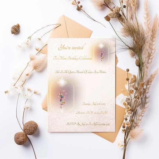 Eine magische Feier Mama zum Geburtstag Einladung