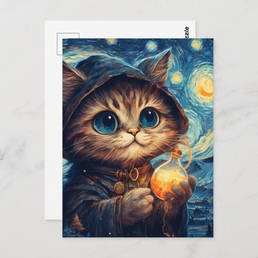 Eine magische Katze Postkarte (Vorne/Hinten)