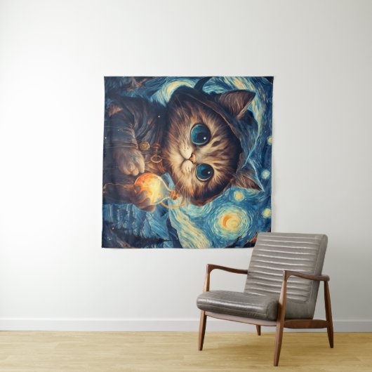 Eine magische Katze Wandteppich (Beispiel (Horizontal))