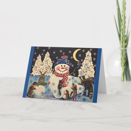 "Eine magische Nacht im Schnee" Feiertagskarte (Vorderseite)