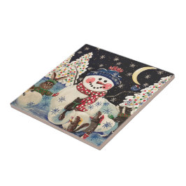 "Eine magische Nacht im Schnee" Fliese