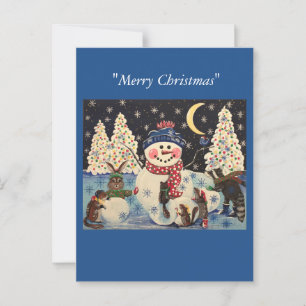 "Eine magische Nacht im Schnee" Postkarte