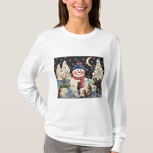 "Eine magische Nacht im Schnee" T-Shirt (Vorderseite)