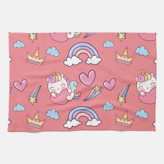 Eine magische Regenbogenpartei im Muster der Gebur Geschirrtuch (Horizontal)