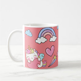 Eine magische Regenbogenpartei im Muster der Gebur Kaffeetasse