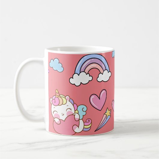 Eine magische Regenbogenpartei im Muster der Gebur Kaffeetasse (Links)