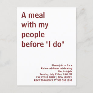 Eine Mahlzeit mit meinen Leuten vor dem "Ich tue e Postkarte