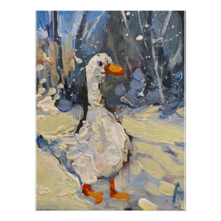 eine malerische Gans im Winter Poster