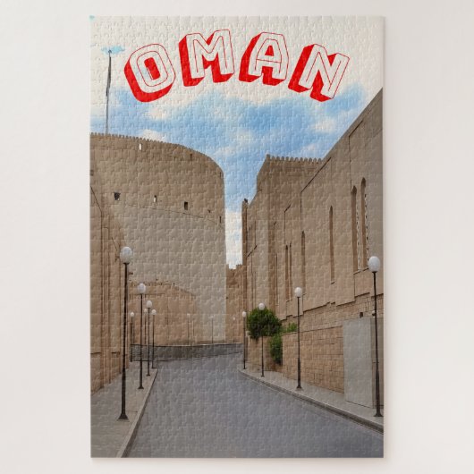 Eine malerische Omani-Straße Puzzle (Vertikal)
