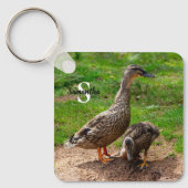 Eine Mallard-Duck und ihr Duckling Keyring Schlüsselanhänger (Vorderseite)