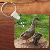 Eine Mallard-Duck und ihr Duckling Keyring Schlüsselanhänger (Vorderseite)