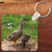 Eine Mallard-Duck und ihr Duckling Keyring Schlüsselanhänger (Rückseite)