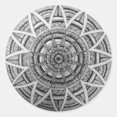 Eine Mandala-Designtaste Runder Aufkleber (Vorderseite)