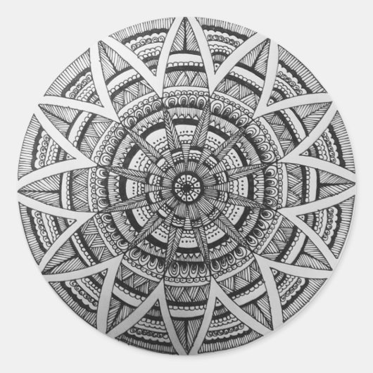 Eine Mandala-Designtaste Runder Aufkleber (Vorderseite)