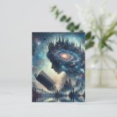 Eine märchenhafte Königin beim Lesen Postkarte (Stehend Vorderseite)