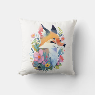 Eine märchenhafte Szene eines süßen Fuchses in den Kissen