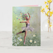 Eine Märchenkarte mit Ballerina-Blume Karte (Gelbe Blume)
